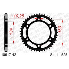 Afam Rear Steel Sprocket #525 10617-42