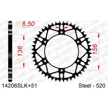 Afam Rear Steel Sprocket 14206SLK-51