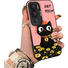 HONTINGA Vivo Y31 5g ile Uyumlu Kılıf Silikon Kenar Sert Arka Kamera Koruyucu Basitlik Anti Düşme Kamera Sevgili Çift Kılıf Kedili Kılıf Desen Couple Telefon Kılıfı K1-1772