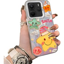 HONTINGA Xiaomi Redmi Note 14 ile Uyumlu Kılıf Silikon Kenar Sert Arka Kamera Koruyucu Basitlik Anti Düşme Kamera Sevgili Çift Kılıf Yıldız Kılıf Desen Couple Telefon Kılıfı K1-1775