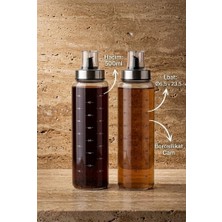 Atbyhome Borosilikat Cam Yağlık 500 ml Yağdanlık Sirkelik - Damlatmaz Yağlık Seti 2 Adet