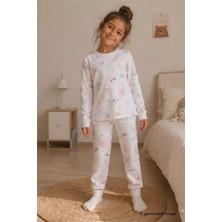 Pina Kids Kız Çocuk Yeni Sezon Pamuklu  Desenli Pijama Takım TKM1021