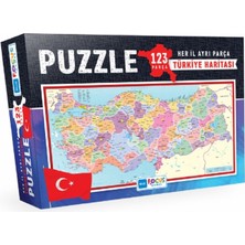 Blue Focus Türkiye Haritası Kutulu - Puzzle 123 Parça