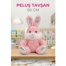 Farbu Oyuncak Pembe Peluş Tavşan 50 cm Sevimli ve Konforlu Uyku Yastığı ve Sarılma Arkadaşı Dekoratif Oyuncak
