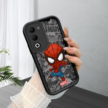 HONTINGA Oppo A5 5g ile Uyumlu Kılıf Kamera Koruyucu Basitlik Anti Düşme Kamera Korumalı Şirin Kedi Spiderman Kılıf Siyah Desen Yumuşak Silikon Sevgili Çift Telefon Kılıfı K2-0782