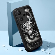 HONTINGA Xiaomi Redmi Note 13 Pro Plus ile Uyumlu Kılıf Kamera Koruyucu Basitlik Anti Düşme Kamera Korumalı Ay ve Yıldız Siyah Desen Yumuşak Silikon Sevgili Çift Telefon Kılıfı K2-0784