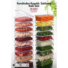 20'li Set Kendinden Kapaklı Derin Dondurucuya Uygun Saklama Kabı 1 Lt.