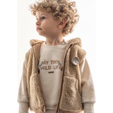 Caramell Peluş Yelekli Erkek Bebek Üçlü Takım