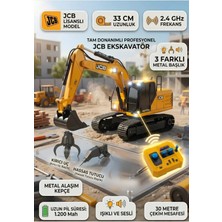 Boratila Toys Jcb Lisanlı 2.4 Ghz 3 Başlıklı Metal Alaşımlı Profesonel 1.200 Mah Şarjlı Uzaktan Kumandalı Kepçe