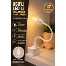 Ecuy Esnek Usb'li LED Gece Lambası Çalışma Okuma Masa Lambası Powerbank Uyumlu Taşınabilir Ultra Hafif Beyaz