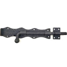 Meks Antika Tarz Dekoratif Pirinç Dövme Kapı Sürgüsü - 20CM, Oksit