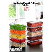 Nandy Home 10 Adet Kendinden Kapaklı Derin Dondurucuya Uygun Saklama Kabı 1 Lt