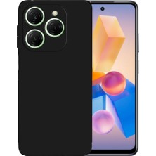 Kzy Infinix Hot 40I ile Uyumlu Kılıf Ince Sıvı Silikon Tam Koruma Yumuşak Jel Silikon Kapak - Siyah