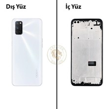 Arsking Oppo A72 Beyaz Uyumlu Lensli Orta Kasa Full Kasa Kapak Gövde Housing