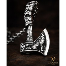 Voyage Accessory Paslanmaz Çelik Iskandinav Norse Gotik Tarz Viking Balta Erkek Kolye