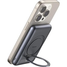 Mcdodo MC-8361 5000 Mah 20W 360° Halka Standlı Metal Manyetik Powerbank - Siyah