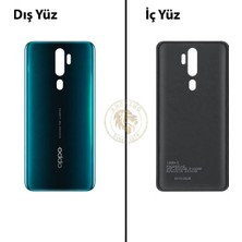 Arsking Oppo A9 2020 Yeşil Uyumlu Arka Kapak Arka Cam Batarya Pil Kapağı Lazer Kesim Back Cover