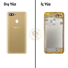 Arsking Oppo A5S Gold Uyumlu Lensli Orta Kasa Full Kasa Kapak Gövde Housing