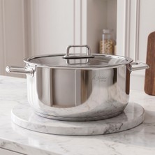 Aryıldız Colombus 30 cm Derin Tencere Metal Kulp Cam Kapaklı Paslanmaz Çelik Yapı