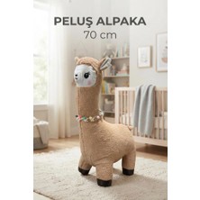 Farbu Oyuncak Kahverengi Peluş Lama 70 cm ; Sevimli ve Konforlu Uyku Yastığı ve Sarılma Arkadaşı Dekoratif Oyuncak