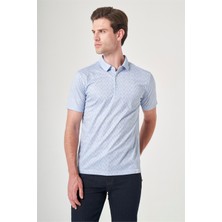 İmza Mavi-Lacivert Polo Yaka Kısa Kol Cepsiz Slim Fit Pamuklu Tişört 1011260159