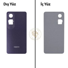 Arsking Oppo A60 Mor Uyumlu Arka Kapak Arka Cam Batarya Pil Kapağı Lazer Kesim Back Cover