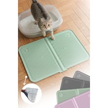 Pamit Toys Pamit Home Silikon Kum ve Mama Matı Havuzlu Yıkanabilir Kedi Tuvaleti Önü Kedi Kumu Paspası Büyük Boy 40X60