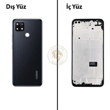 Arsking Oppo A15 Siyah Uyumlu Orta Kasa Full Kasa Kapak Gövde Housing