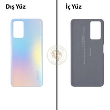 Arsking Oppo A96 Günbatımı Mavisi Uyumlu Arka Kapak Arka Cam Batarya Pil Kapağı Lazer Kesim Back Cover
