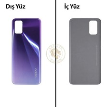 Arsking Oppo A72 Mor Uyumlu Arka Kapak Arka Cam Batarya Pil Kapağı Lazer Kesim Back Cover