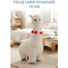 Farbu Oyuncak Beyaz Peluş Lama 70 cm ; Sevimli ve Konforlu Uyku Yastığı ve Sarılma Arkadaşı Dekoratif Oyuncak