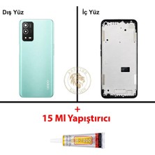 Arsking Oppo A55 Yeşil Uyumlu Orta Kasa + B7000 Yapıştırıcı Full Kasa Kapak Gövde Housing