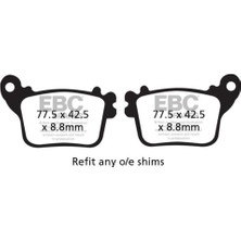 Ebc FA436 Honda CB/CBR600, CBR1000 , Kawasakı ZX6,10R, Yamaha R6,r1 Arka Fren Bal