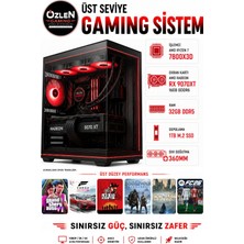 Özlen XL21 RYZEN 7 7800X3D RX 9070 XT 16GB 32GB DDR5 RAM 1TB M.2 SSD Üst Seviye Oyuncu Bilgisayarı