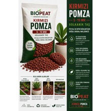 Biopeat 3 Litre Kırmızı Pomza 5-15 mm Volkanik Taş – Saksı, Peyzaj ve Bitki Kökleri Için Doğal Drenaj Malzemesi