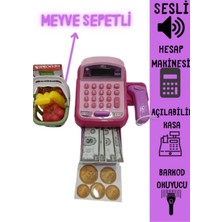 Boratila Toys Meyve , Kart ve Para Akesuarlı, Sesli , Barkod Okuyucu Aparatlı, Hesap Makineli Yazar Kasa Oyuncak