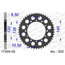 Afam Suzukı Gsx-R 600 Aluminyum Arka Dişli #520 17404-45