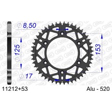 Afam Honda Crf 250X Aluminyum Arka Dişli #520 S/c 11212-53