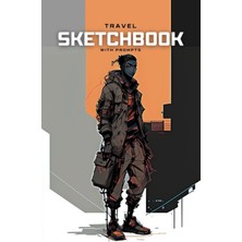 Kazan Hobi Man Walking Art Sketchbook: Paperback Art Cover Travel Sketchbook With Art-Prompts For Creative Exploration - Travel-Sized 5 x 8 Inch Artbook With 150+ Prompts