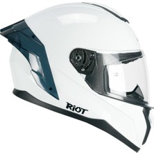 Cgm 330A Rıot Sport Kapalı Kask Spoyler Beyaz -L