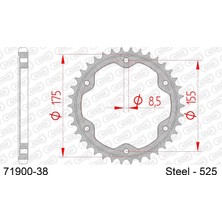 Afam Ktm 1290 Super Duke R Çelik Arka Dişli 71900-38