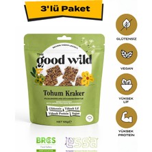 The Good Wild Tohum Kraker | Glutensiz Atıştırmalık | Filizlendirilmiş Çiğ Karabuğday | Yüksek Lif | 3X55 gr