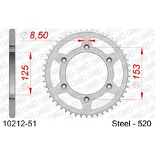 Afam Honda CRF450 R Çelik Arka Dişli 520 x 51 10212-51