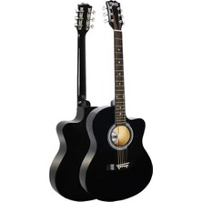 Kazan Hobi Midex RG-540BK Kaliteli Kesik Kasa Siyah 40 Inç Akustik Gitar Seti 4/4 Yetişkin