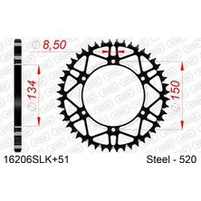 Afam Kawasakı Kx 125/250/500 ,kxf 250/450, Suzukı RMZ250 Superlıght Slk Çelik Dişli #520 16206SLK-51