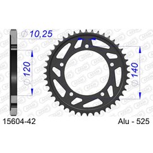 Afam Suzukı GSR750 Aluminyum Arka Dişli #525 15604-42