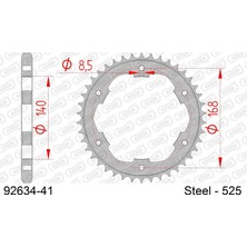 Afam Bmw F650 Gs 08-12 Çelik Arka Dişli #525 92634-41