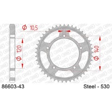 Afam Suzukı GSX-1300R Hayabusa / GSX-R1250 Çelik Arka Dişli #530 86603-43