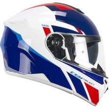 Cgm 568S Ber Sport Çene Açılır Motosiklet Kaskı Mavi-Beyaz / S