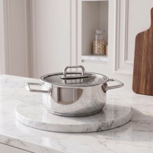 Aryıldız Colombus Metal Kulp Cam Kapak Derin Tencere - 14 Cm